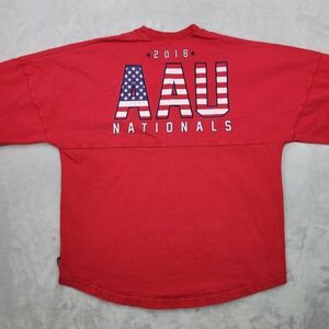 Disney Spirit Jersey Womens Medium Red Shirt USA Flag AAU Nationals 2018 Adult*